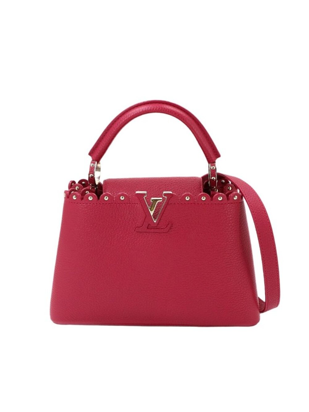 Louis Vuitton Capucines BB 2-Way Bag Taurillon Leather Wine Red